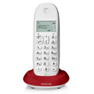 Motorola C1001L Telefono DECT Identificatore di chiamata Rosso, Bianco