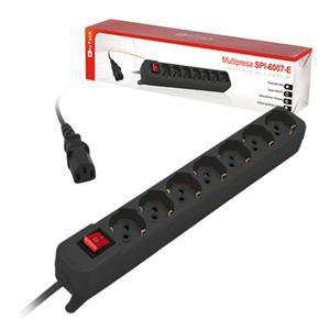Keyteck SPI-6007-E prolunghe e multiple 1,5 m 7 presa(e) AC Nero