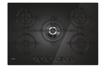 Candy CVG74WTB Nero Da incasso 75 cm Gas 5 Fornello(i)