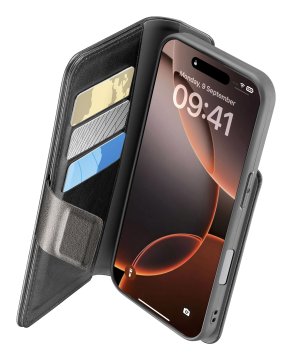 Cellularline Book Agenda - iPhone 16 Pro Max Custodia a libro effetto pelle con chiusura magnetica