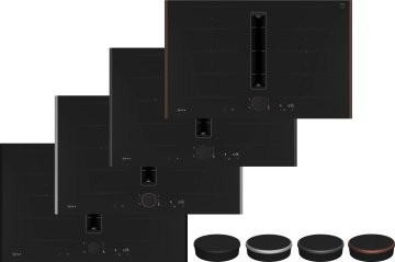 Neff V68YYX4C0 piano cottura Nero Da incasso 83 cm Piano cottura a induzione 4 Fornello(i) Cappa da incasso
