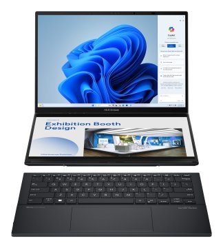 ASUS Zenbook Duo OLED UX8406MA-PZ286W Intel Core Ultra 7 155H Ibrido (2 in 1) 35,6 cm (14") Touch screen 3K 16 GB LPDDR5x-SDRAM 1 TB SSD Wi-Fi 6E (802.11ax) Windows 11 Home Grigio