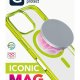 Cellularline Iconic Mag - iPhone 16 Pro Custodia trasparente con bordi colorati compatibile con ecosistema Magsafe 5