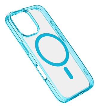 Cellularline Iconic Mag - iPhone 16 Pro Custodia trasparente con bordi colorati compatibile con ecosistema Magsafe