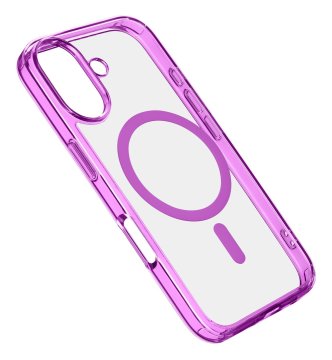 Cellularline Iconic Mag - iPhone 16 Plus Custodia trasparente con bordi colorati compatibile con ecosistema Magsafe