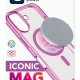 Cellularline Iconic Mag - iPhone 16 Plus Custodia trasparente con bordi colorati compatibile con ecosistema Magsafe 5
