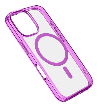 Cellularline Iconic Mag - iPhone 16 Pro Custodia trasparente con bordi colorati compatibile con ecosistema Magsafe