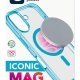 Cellularline Iconic Mag - iPhone 16 Custodia trasparente con bordi colorati compatibile con ecosistema Magsafe 5