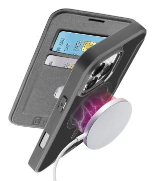 Cellularline Daily Mag - iPhone 16 Pro Max Custodia a libro con retro rigido semitrasparente compatibile con ecosistema Magsafe®
