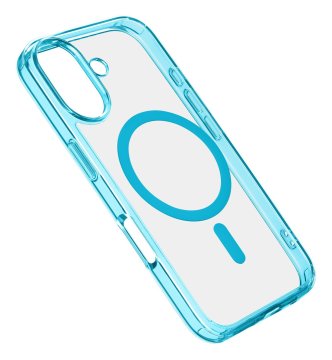 Cellularline Iconic Mag - iPhone 16 Plus Custodia trasparente con bordi colorati compatibile con ecosistema Magsafe