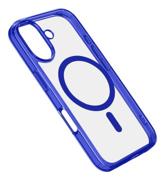 Cellularline Iconic Mag - iPhone 16 Custodia trasparente con bordi colorati compatibile con ecosistema Magsafe