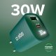 SBS TETRGANLCD1USB1C30G Caricabatterie per dispositivi mobili Universale Verde AC Ricarica rapida Interno 12