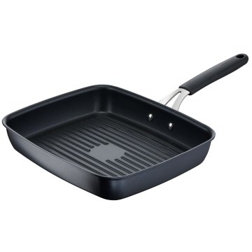 Lagostina Tempra® Grill 23x27cm, rivestimento antiaderente Titanium, adatta all'induzione, manici rivettati, nero