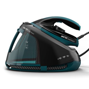 Imetec Smartvapor Ferro da Stiro Generatore di Vapore, Vapore 2 volte più potente, Fino a 6,0 Bar Pump, 2400 W, Colpo di vapore da 350 g, Piastra Fluid Ceramic PRO, Carica continua con serbatoio estra