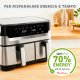 Moulinex Dual Easy Fry EZ905D20 friggitrice Doppia 8,3 L Indipendente 2450 W Friggitrice ad aria calda Nero, Acciaio inox 7