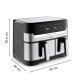 Moulinex Dual Easy Fry EZ905D20 friggitrice Doppia 8,3 L Indipendente 2450 W Friggitrice ad aria calda Nero, Acciaio inox 8
