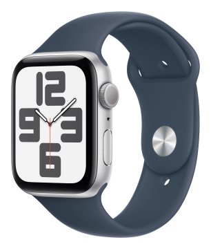 Apple Watch SE GPS Cassa 44mm in Alluminio Argento con Cinturino Sport Blu Tempesta - S/M