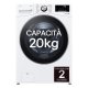 LG F0P3020TSWC Lavatrice capacità XL 20kg AI DD™ Serie P3, Classe B, 1000 giri, TurboWash 360, Vapore, Wi-Fi, White 2