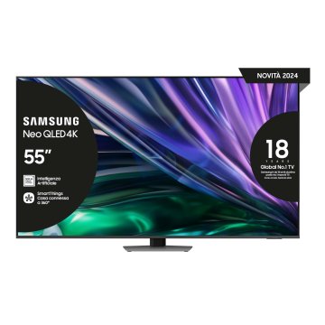 Samsung Smart TV 55” QE55QN85DBTXZT Neo QLED 4K Mini LED Carbon Argento 2024, Processore NQ4 AI GEN2, Tecnologia Quantum Matrix, Simple Chamfer Design, Dolby Atmos
