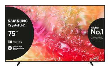 Samsung TV Crystal UHD 4K 75” UE75DU7170UXZT Smart TV Wi-Fi Nero 2024, Processore Crystal 4K, 4K Upscaling, Slim Look Design, OTS Lite