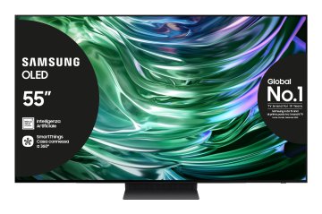 Samsung TV OLED 4K 55” QE55S90DAEXZT Smart TV Wi-Fi Graphite Nero 2024, Processore NQ4 AI GEN2, Self-illuminating pixels, Laser Slim Design, Dolby Atmos