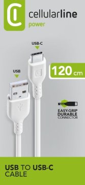 Cellularline Power Cable 120cm - USB-C Cavo USB-C per ricarica e trasferimento dati