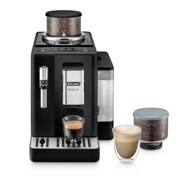 De’Longhi Rivelia - Macchina Automatica per Caffè in Chicchi, 8 Bevande one touch, Display touch, Nero (EXAM440.35.B)