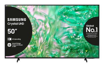 Samsung TV Crystal UHD 4K 50” UE50DU8070UXZT Smart TV Wi-Fi Nero 2024, Processore Crystal 4K, 4K Upscaling, AirSlim Design, OTS Lite