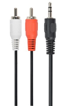 Gembird 2.5m, 3.5mm/2xRCA, M/M cavo audio 2,5 m Nero, Rosso, Bianco