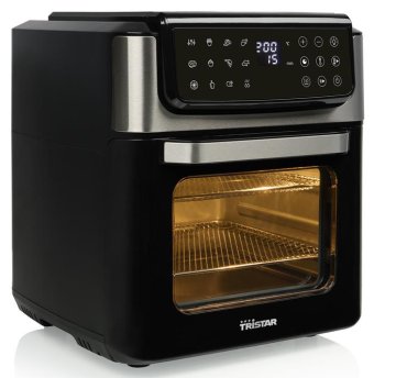 Tristar Heißluft-Ofen Kontrollleuchte Timerfunktion 12 l Singolo Indipendente 1800 W Friggitrice ad aria calda Nero, Acciaio inox