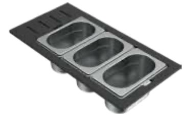 Elleci KD013100IN cestino e vassoio per lavello Colapasta per lavello Laminato ad alta pressione (HPL), Acciaio inox Nero, Acciaio inox