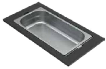 Elleci KF021065IN cestino e vassoio per lavello Colapasta per lavello Laminato ad alta pressione (HPL), Acciaio inox Nero, Acciaio inox