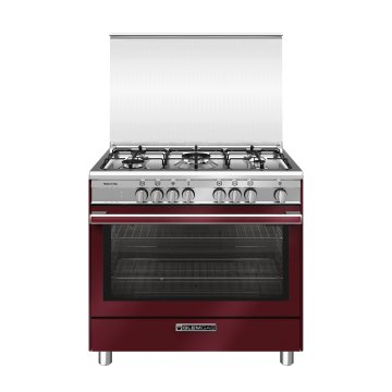 Glem Gas SB965MRV cucina Elettrico Rosso, Acciaio inox