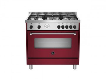 Bertazzoni La Germania Americana AMN965EVIT cucina Elettrico Gas Bordeaux, Acciaio inox