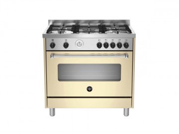 Bertazzoni La Germania Americana AMN965ECRT cucina Elettrico Gas Crema, Acciaio inox