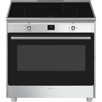 Smeg CG90CIXT cucina A Elettrico Piano cottura a induzione Nero, Acciaio inox