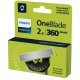 Philips Norelco OneBlade 360 Lama di ricambio per Viso, confezione da 2 Lame QP420/50 8