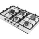 Candy CHG7WL4WTX Acciaio inox Da incasso 74.5 cm Gas 5 Fornello(i) 4