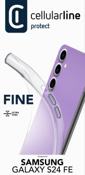 Cellularline Fine - Galaxy S24 FE Cover in gomma morbida ultra sottile e trasparente