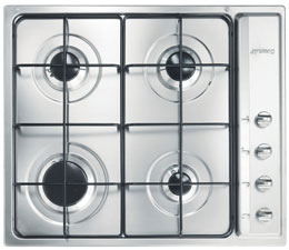 Smeg SE64SNX3 piano cottura Acciaio inox Da incasso Gas 4 Fornello(i)