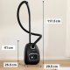 ASP. C/SACCO 600W 75DB FILTRO HYGIENIC CON ACC NERO 6