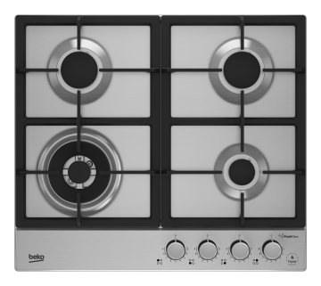 Beko HIAW64226SXE: Piano a Gas con PractiClean e FlameAdjust, 3 Bruciatori + 1 Wok, 60 cm