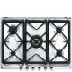 Smeg SRV576GH5 piano cottura Acciaio inox Da incasso 70 cm Gas 5 Fornello(i) 2