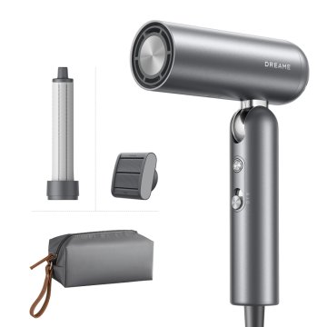 Dreame Pocket Asciugacapelli, Portatile 3 forme pieghevoli, Phon per Capelli, motore da 110.000 giri al minuto, 300 milioni di ioni negativi per cm³, temperatura costante di 57 °C - Space Grey