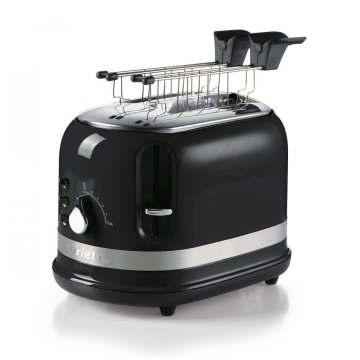 Ariete 149 Tostapane Moderna nero con pinze per 2 fette di pane, sandwich o toast - 6 livelli di doratura - Scongelamento - Linea Moderna - Nero