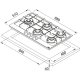 Franke Maris FHMA Acciaio inox Da incasso 88 cm Gas 5 Fornello(i) 3
