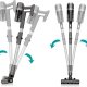 Hisense HVC6464A Aspirapolvere a bastone 2 in 1 Batteria Secco HEPA Senza sacchetto 400 W Nero 43