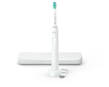 Philips 3100 series Sonicare Spazzolino Elettrico Sonico Bianco, con custodia da viaggio HX3673/13
