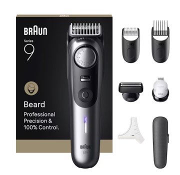 Braun BeardTrimmer 9 BT9520 regolabarba Batteria 52 2 cm Bagnato e secco Nero, Grigio