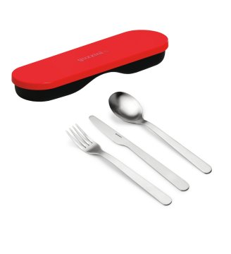 Fratelli Guzzini Store&Go set di posate 3 pz Rosso, Acciaio inox